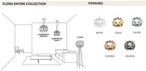 Lampadar cu trepied realizat manual Flora Gold