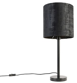 Lampa de masa moderna neagra cu abajur negru 25 cm - Simplo