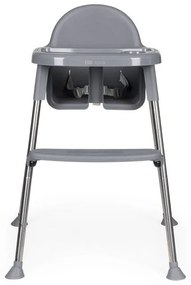 Scaun de hrănire 2 în 1 cu tavă și centuri gri
