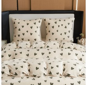 Lenjerie cocolino HEARTINO crem Dimensiune lenjerie de pat: 2 buc 70 x 90 cm | 200 x 220 cm