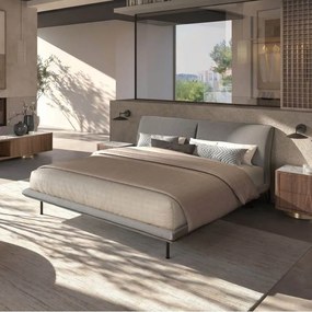 Pat dublu tapitat design LUX Dark grey 180x200cm