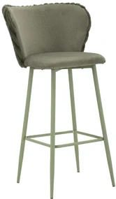 Mauro Ferretti Scaun De Bar Alaska -B- Verde Set 2 Bucăți Cm 55X58X106 (Înălțime Șezut Cm 77) | Aosom Romania