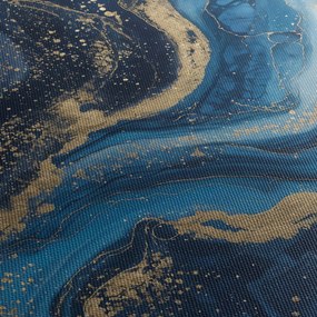 Tablou - Marmură abstractă albastru-aurie (150x105 cm)