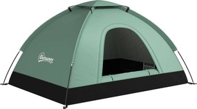 Outsunny Cort Iglu 2 Locuri Camping Ușă Fermoar Plasă Tantari Geantă Transport 206x185x120cm Verde | Aosom Romania