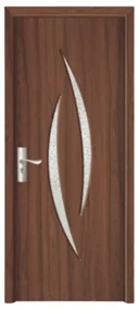 Usa Interior din MDF Novo Doors ND100, Cadru din Lemn Masiv, Geam Sablat, KIT COMPLET, Toc , Manere si balamale incluse (Culoare: Nuc, Dimensiune: 70