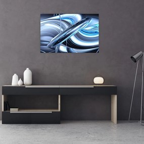 Tabloul cu abstracție albastră (90x60 cm)