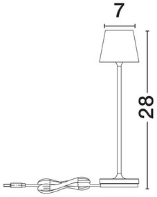 Veioza/Lampa de masa LED portabila exterior IP54 PETIT antracit