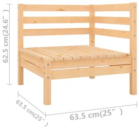 Set mobilier de gradina, 12 piese, lemn masiv de pin Maro, 1