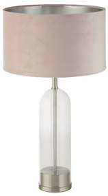 Veioza/Lampa de masa design decorativ Oxford nickel/roz