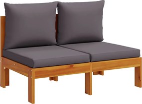 vidaXL Canapea de grădină cu perne, 2 locuri, lemn masiv de acacia