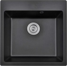Chiuveta compozit Inter Ceramic finisaj granit negru 50x50 cm