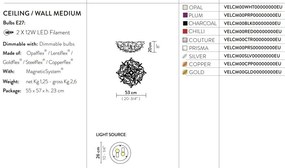 Aplica perete sau tavan design unicat realizat manual Veli Medium Opal, 53cm