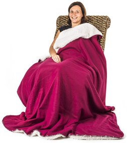 Pătură din imitație de blăniță 4Home vișiniu, 150 x 200 cm