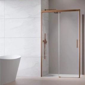 Cabina de dus dreptunghiulara cu usa glisanta Radaway Idea KDJ 110x100 cm finisaj cupru periat-transparent stanga