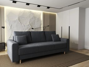 Canapea extensibilă dumonde cu ladă de depozitare si sezut confortabil din spuma high-density, Kronos Ambience Gri 210x100 cm