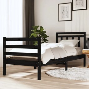 3100643 vidaXL Cadru de pat, negru, 90x200 cm, lemn masiv