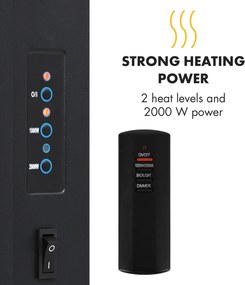 Klarstein Lausanne Vertical, șemineu electric, 2000 W, timer săptămânal, alb