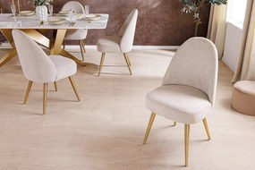 Set de 2 scaune, Catifea Raiata, Bej, MIA CASA, A-45926 VC