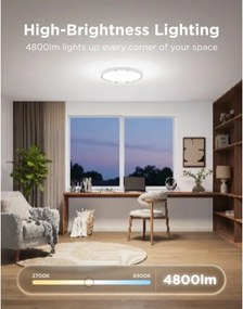 Govee - Plafonieră LED RGBICWW reglabilă, 55W, 230V, Ø 46 cm, Matter, Wi-Fi