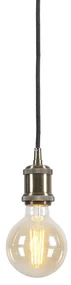 Lampă modernă suspendată bronz cu cablu negru - Cava Classic