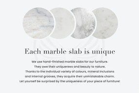 Masuta lemn de mango, marmura alba TRES CHIC 60cm