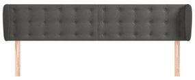 Tablie de pat cu aripioare gri inchis 163x23x78 88 cm catifea 1, Morke gra, 163 x 23 x 78 88 cm