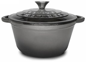 Oală din fontă emailată cu capac 24x11.5 cm, 4L – Cooking by Heinner, Marble Grey HR-ZVC-S24, potrivită pentru cuptor și plite cu inducție