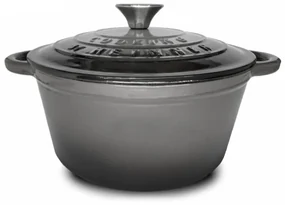 Oală din fontă emailată cu capac 24x11.5 cm, 4L – Cooking by Heinner, Marble Grey HR-ZVC-S24, potrivită pentru cuptor și plite cu inducție