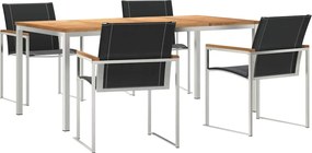 vidaXL Set de masă pentru grădină 5 pcs Maro Lemn Solid de Acacia