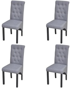 vidaXL Scaune de bucătărie pivotante, 4 buc., gri deschis, textil