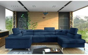 Supermobel Canapea extensibilă în formă de U THIAGO, 350x90x202, monolith 77, dreapta