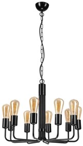 Lustră pe lanț TIFFANY 10xE27/60W/230V neagră