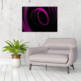 Tablou pe sticlă - linii violete (70x50 cm)