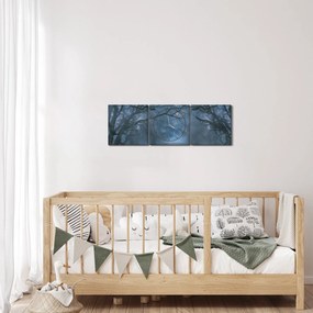Tablou - Pădurea în ceață (cu ceas) (90x30 cm)