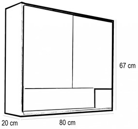 Mobilier complet de baie Porto 80 în culoarea stejarului rustic antracit