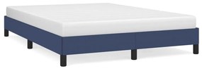 Cadru de pat, albastru, 140x190 cm, material textil Albastru, 25 cm, 140 x 190 cm