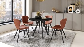 Mazzoni ALDO Negu/picioare negre - MASĂ ROTUNDĂ STIL LOFT PENTRU SALON/SUFRAGERIE EXTENSIBILĂ CU PICIOARE ÎN FORMĂ DE "Y"