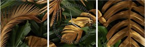 Tablou - Frunze aurii (cu ceas) (90x30 cm)