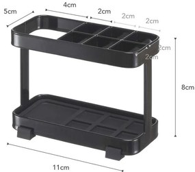 Suport pentru periuțe și pastă YAMAZAKI Tower, negru