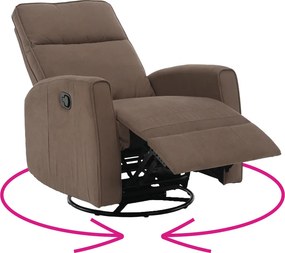 Fotoliu rotativ de relaxare, gri-maroniu taupe, MEKENZI