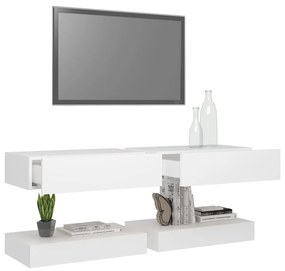 Comode TV cu lumini LED, 2 buc., alb, 60x35 cm 2, Alb, 60 x 35 cm