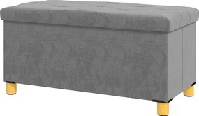 HOMCOM Banc de depozitare capăt de pat pliabil volum 67 L capacité de charge 120 kg avec couvercle 76L x 38l x 38H cm gris | Aosom Romania