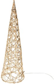 Conul luminos de Crăciun Champagne, 40 x 12 cm, 20micro LED, cu baterii, 40 cm