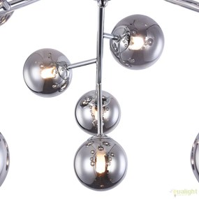 Lustra deosebita cu 12 de surse de lumina Dallas, crom/ fumuriu MYMOD545PL-12CH