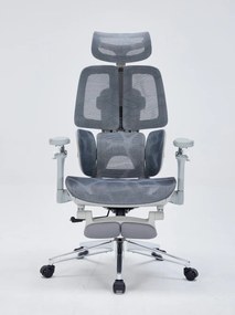 RESIGILAT- DeluxStar T10 Premium – Scaun ergonomic, cotiere 6D ultra moi, Suport Lombar 3 Zone Dinamice, Spătar ajustabil pe inaltime, Sezut Translatie, Tetiera 4D, mecanism multifunctional inclinare/blocare, pivotant, Mesh, Gri