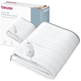 Saltea electrica Beurer TS 17, 100W, 3 trepte de temperatura, 150x80cm, Telecomanda, Respirabil, Alb