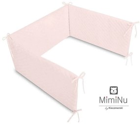 Aparatoare matlasata cu fermoar pentru patut 120X60 cm Pink MimiNu