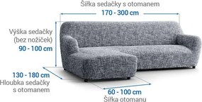 Gaico Huse cu două elastice GRAFITI NOU antracit canapea cu otoman stânga (l. 170 - 300 cm)