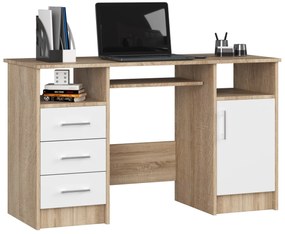 Masă PC Aziza (Stejar sonoma + Alb). 1069680