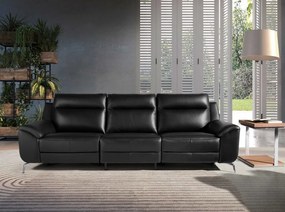 Canapea 3 locuri eleganta, design LUX cu functia relax Cowhide black